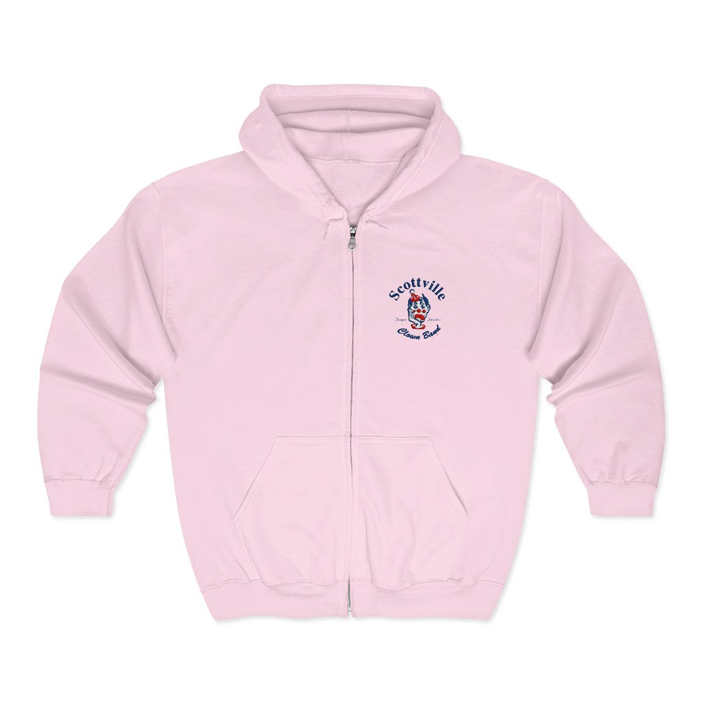 Scottville Clown Band Embroidered Full Zip Hooded Sweatshirt