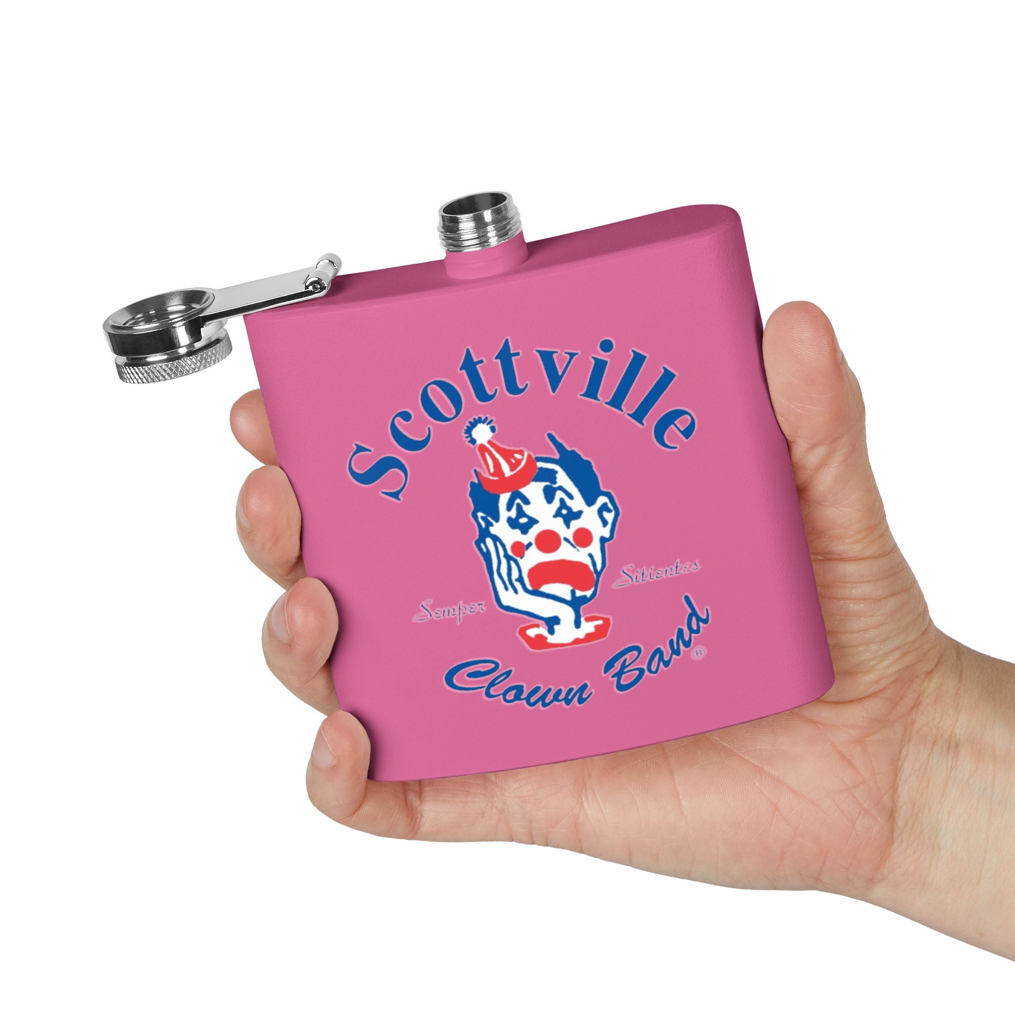 Scottville Clown Band Stainless Steel Flask, 6oz
