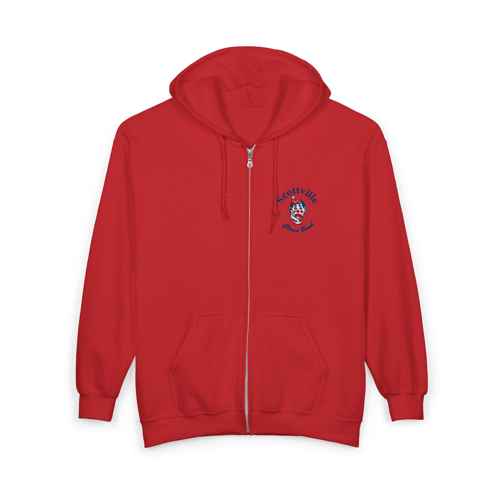 Scottville Clown Band Embroidered Full Zip Hooded Sweatshirt