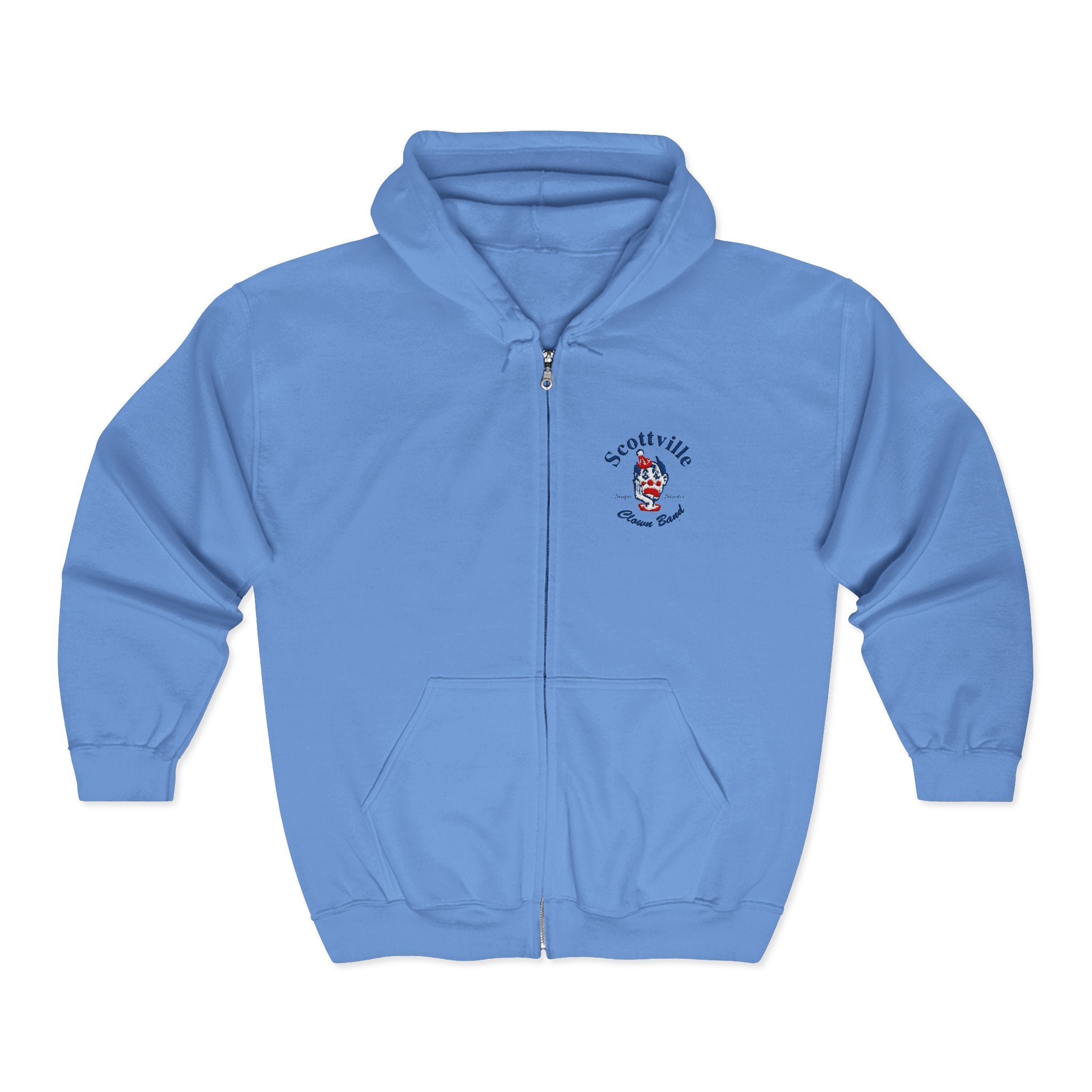 Scottville Clown Band Embroidered Full Zip Hooded Sweatshirt