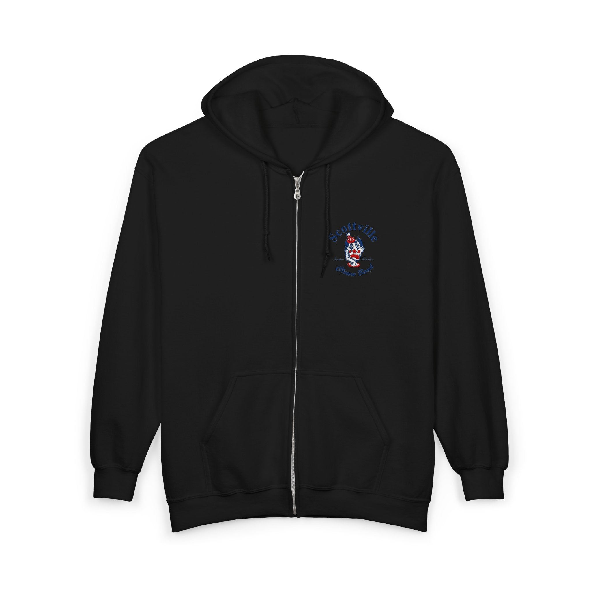 Scottville Clown Band Embroidered Full Zip Hooded Sweatshirt