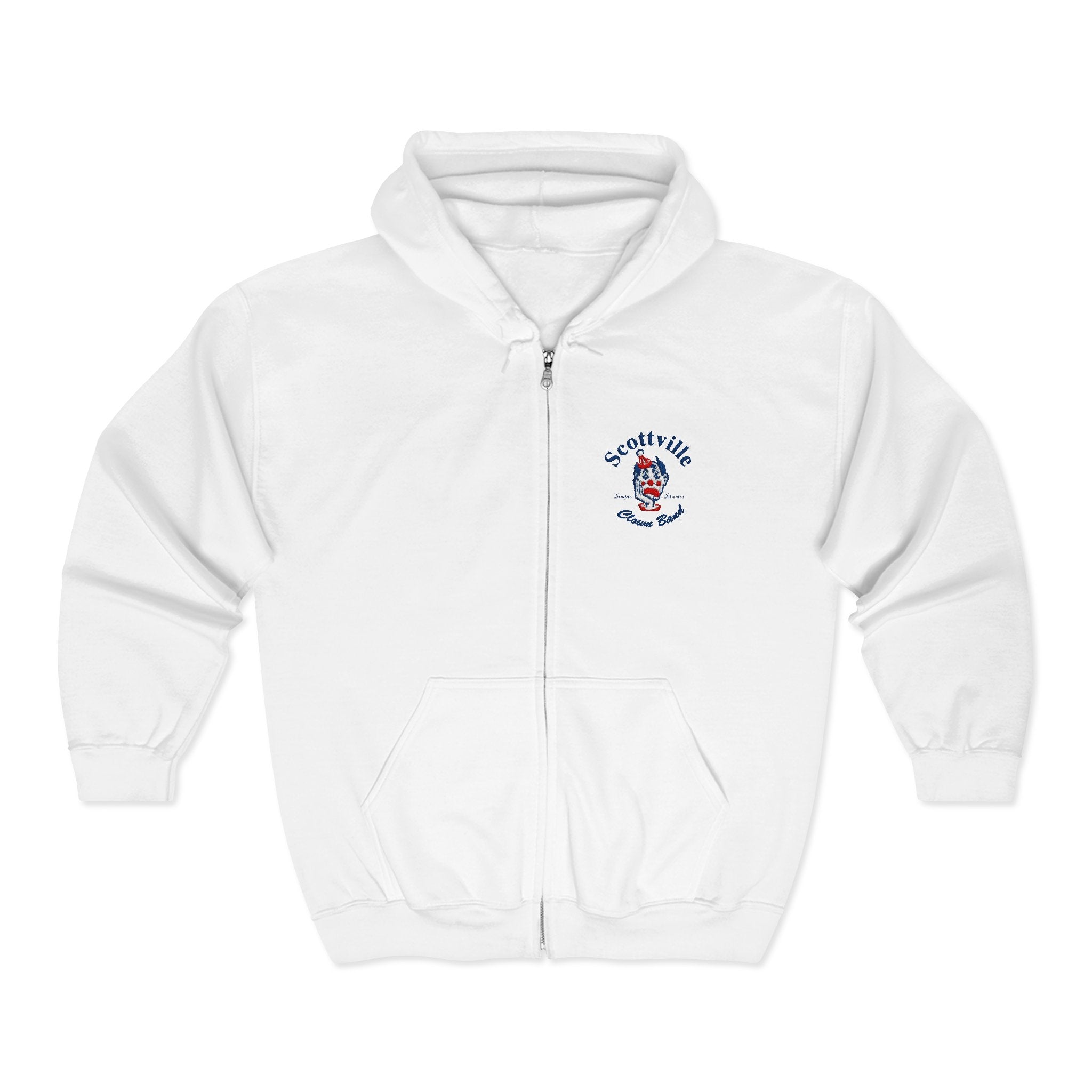 Scottville Clown Band Embroidered Full Zip Hooded Sweatshirt