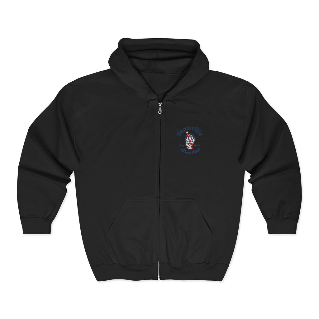 Scottville Clown Band Embroidered Full Zip Hooded Sweatshirt