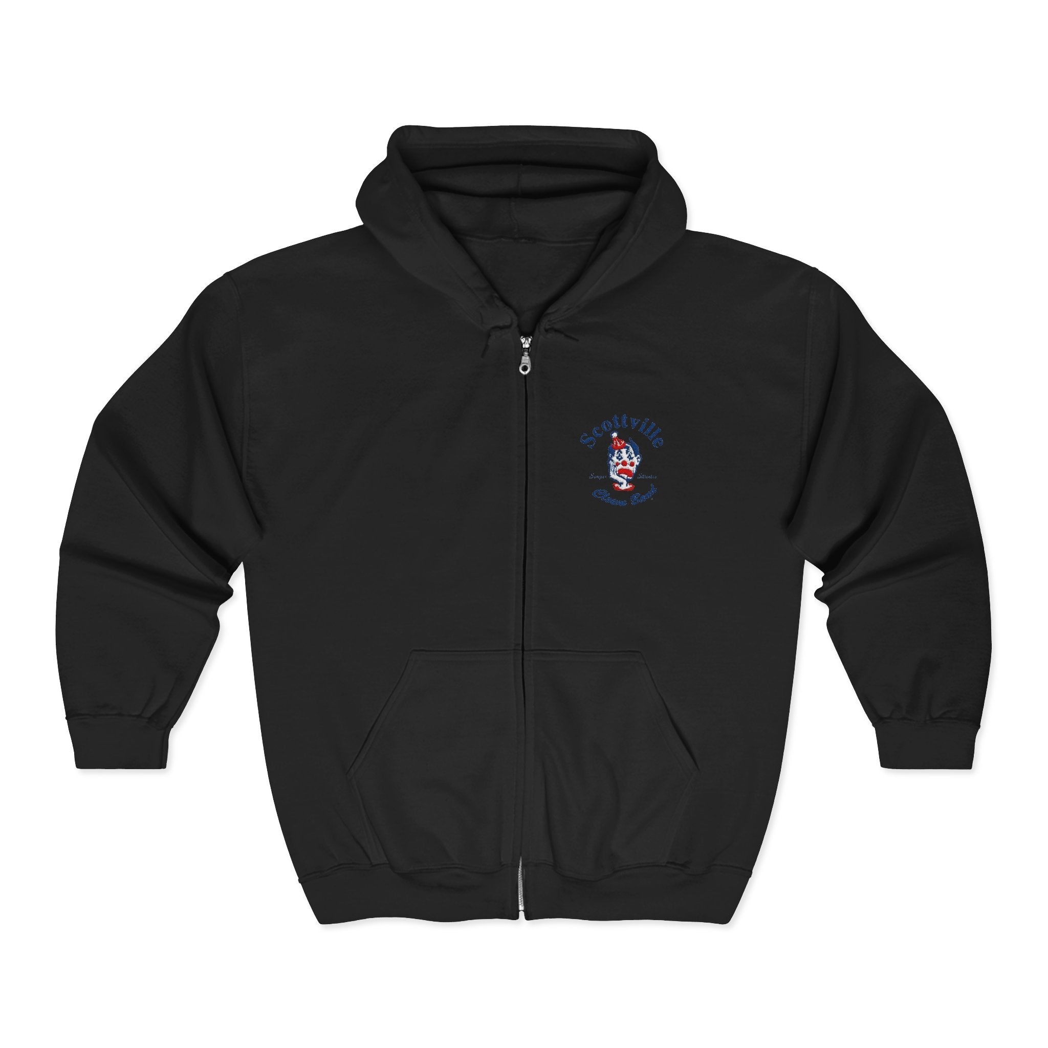 Scottville Clown Band Embroidered Full Zip Hooded Sweatshirt