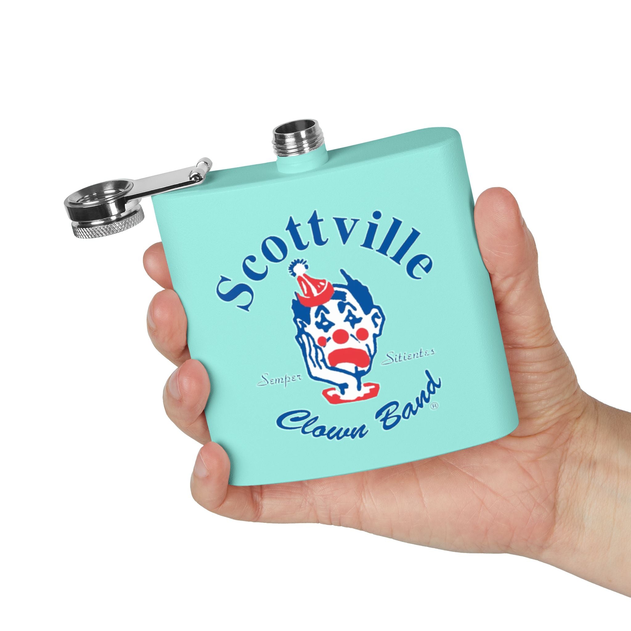 Scottville Clown Band Stainless Steel Flask, 6oz
