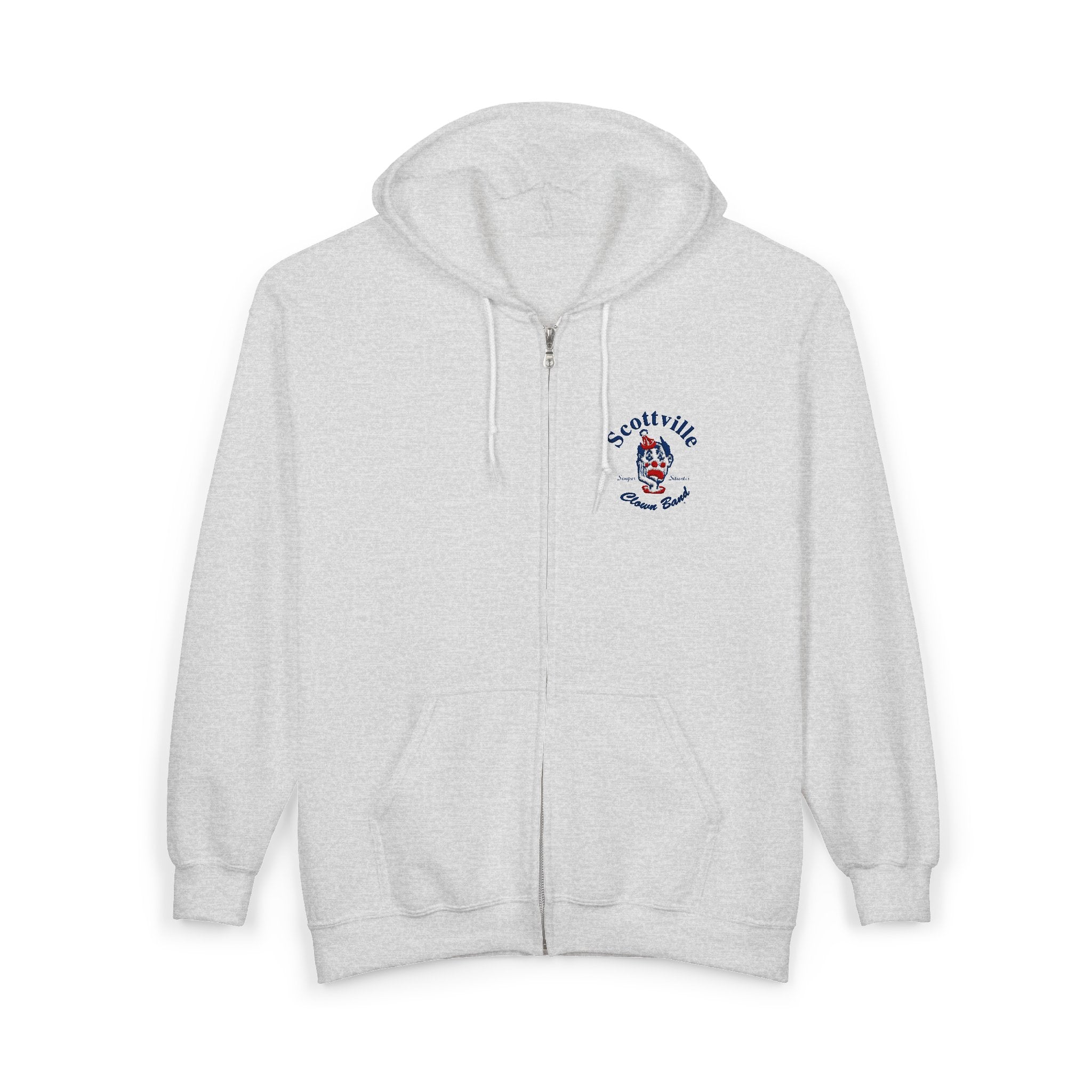 Scottville Clown Band Embroidered Full Zip Hooded Sweatshirt