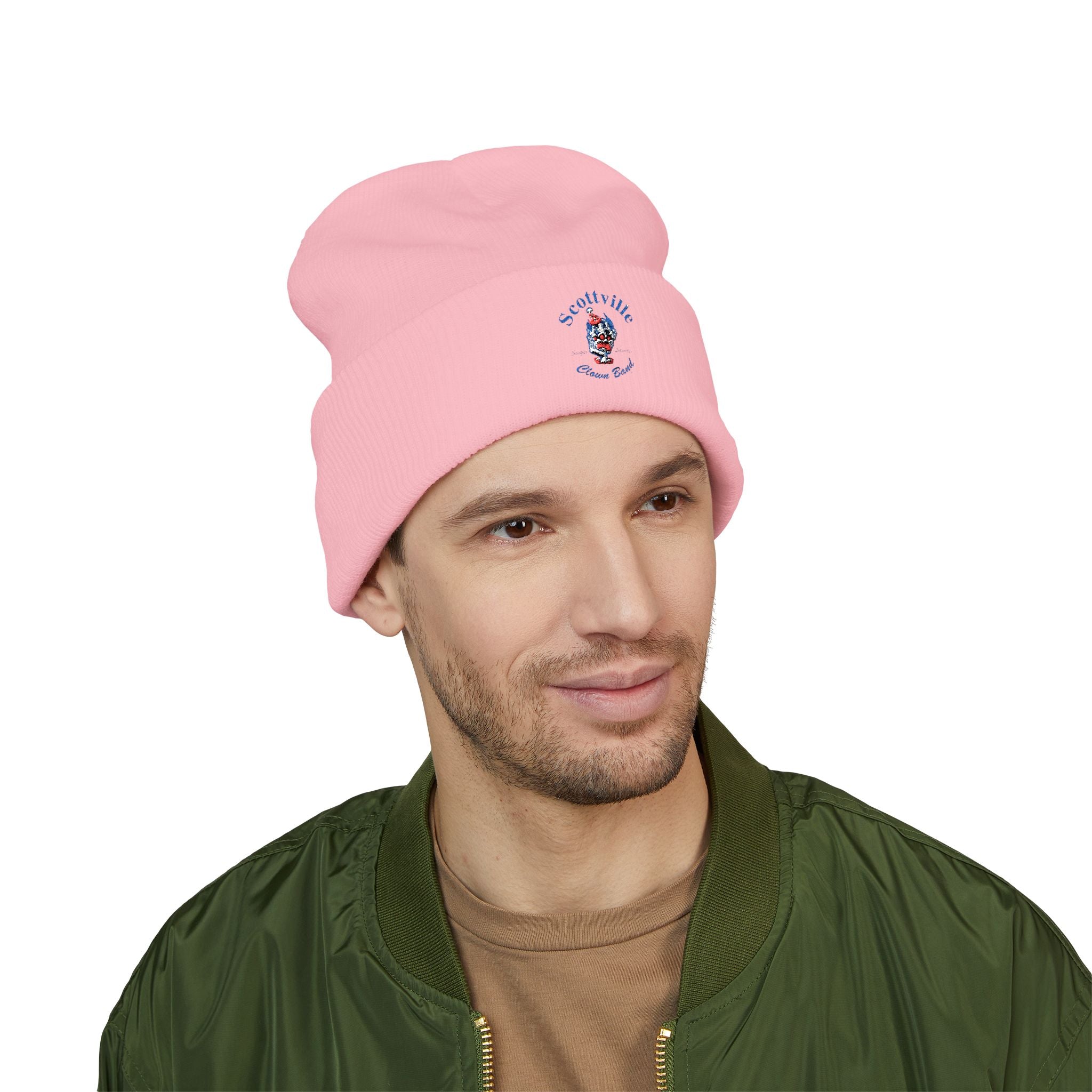 Scottville Clown Band Embroidered Cuffed Beanie
