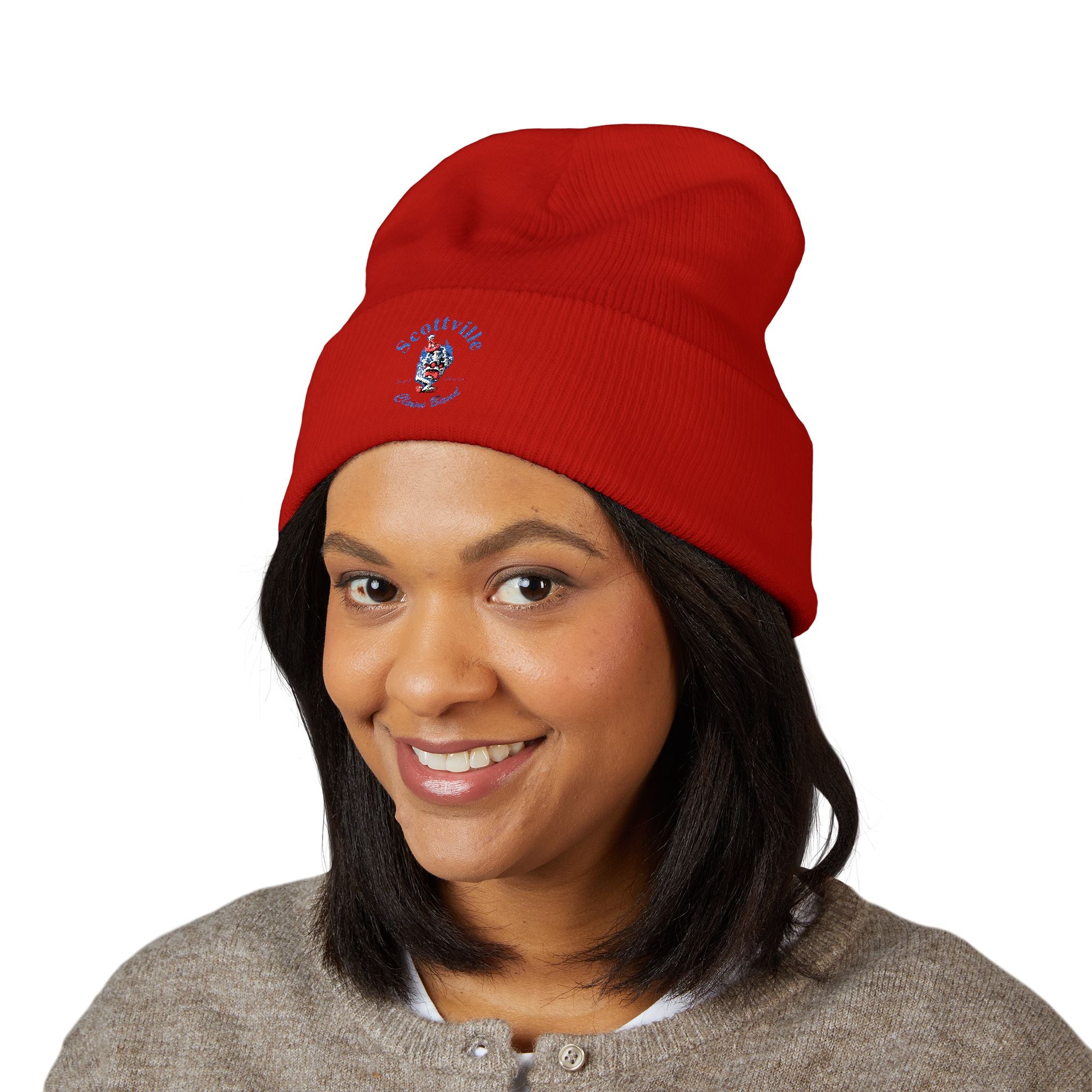 Scottville Clown Band Embroidered Cuffed Beanie