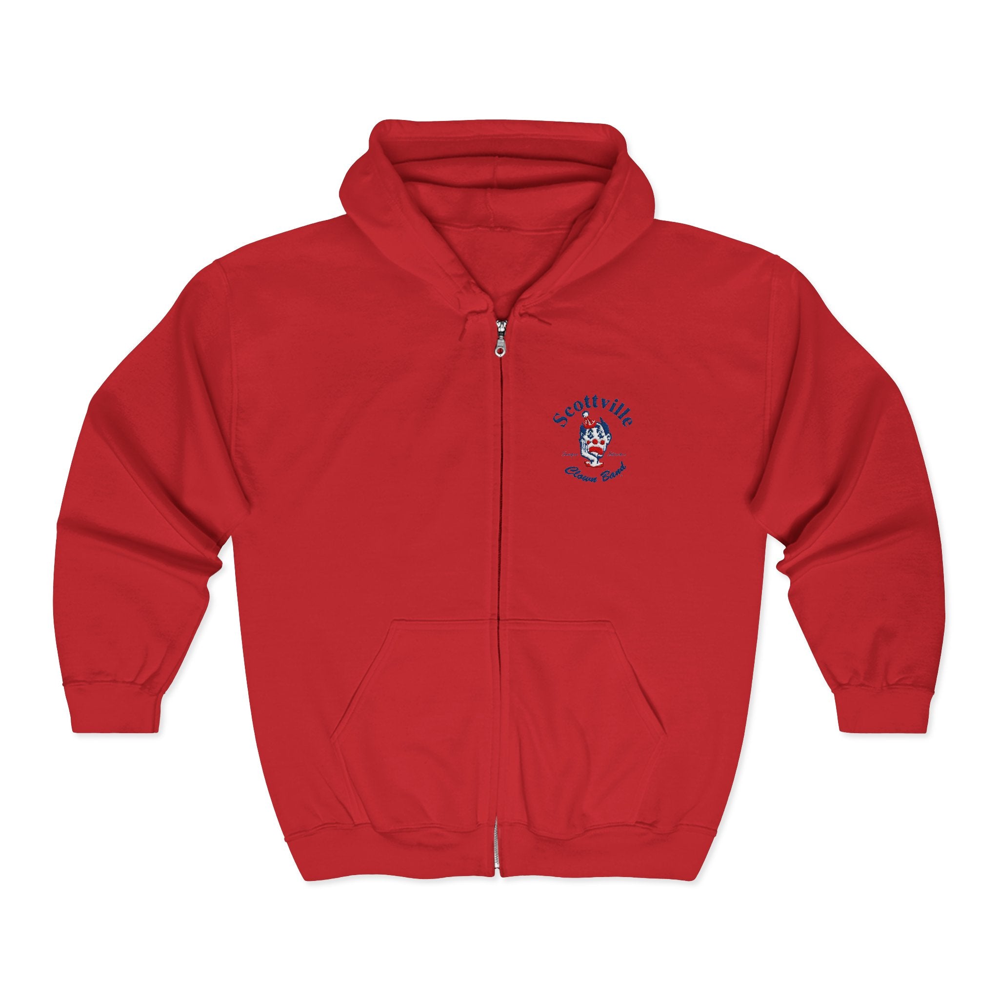 Scottville Clown Band Embroidered Full Zip Hooded Sweatshirt