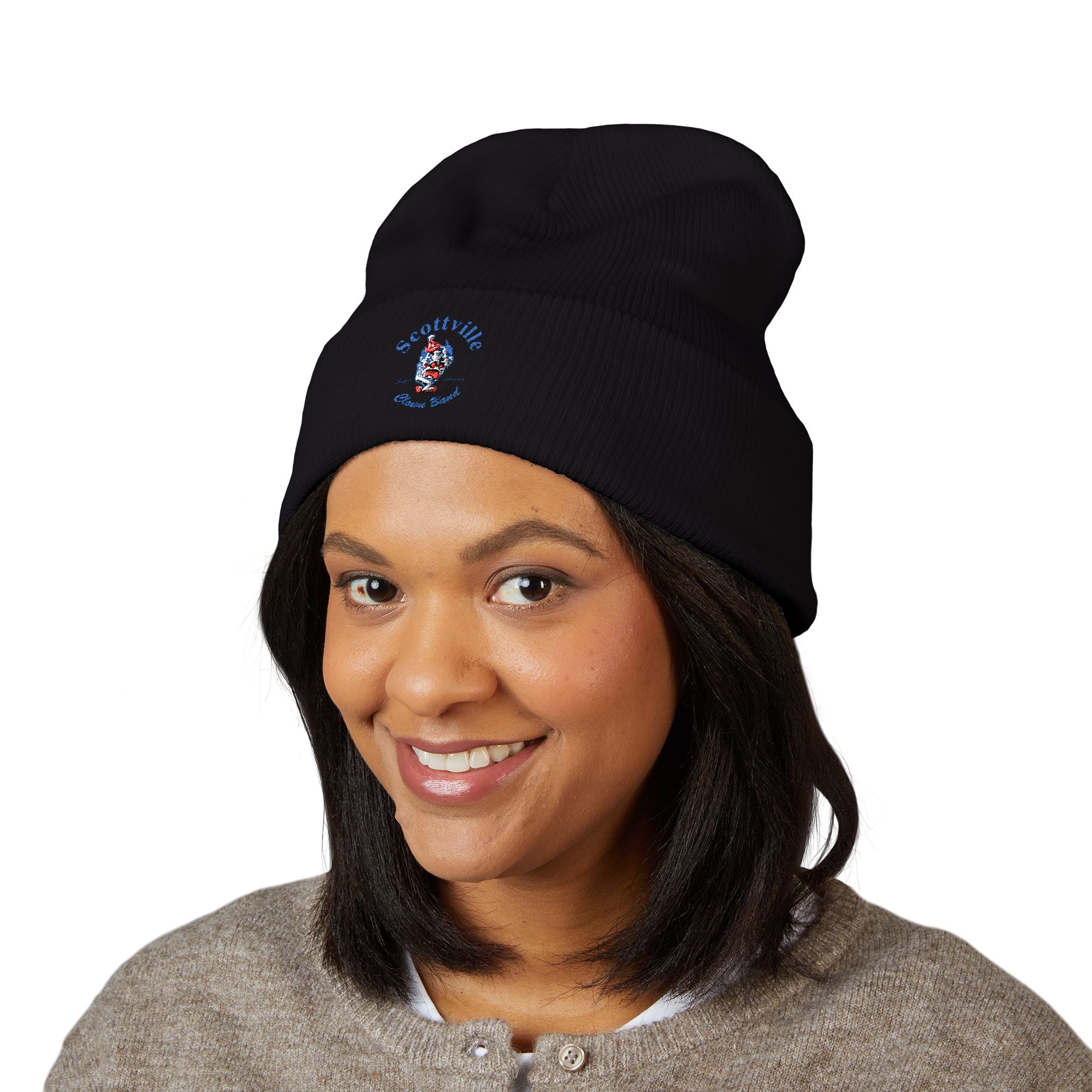 Scottville Clown Band Embroidered Cuffed Beanie